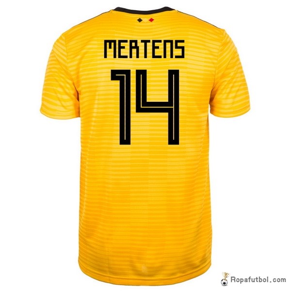 Camiseta Belgica Replica Segunda Ropa Mertens 2018 Amarillo